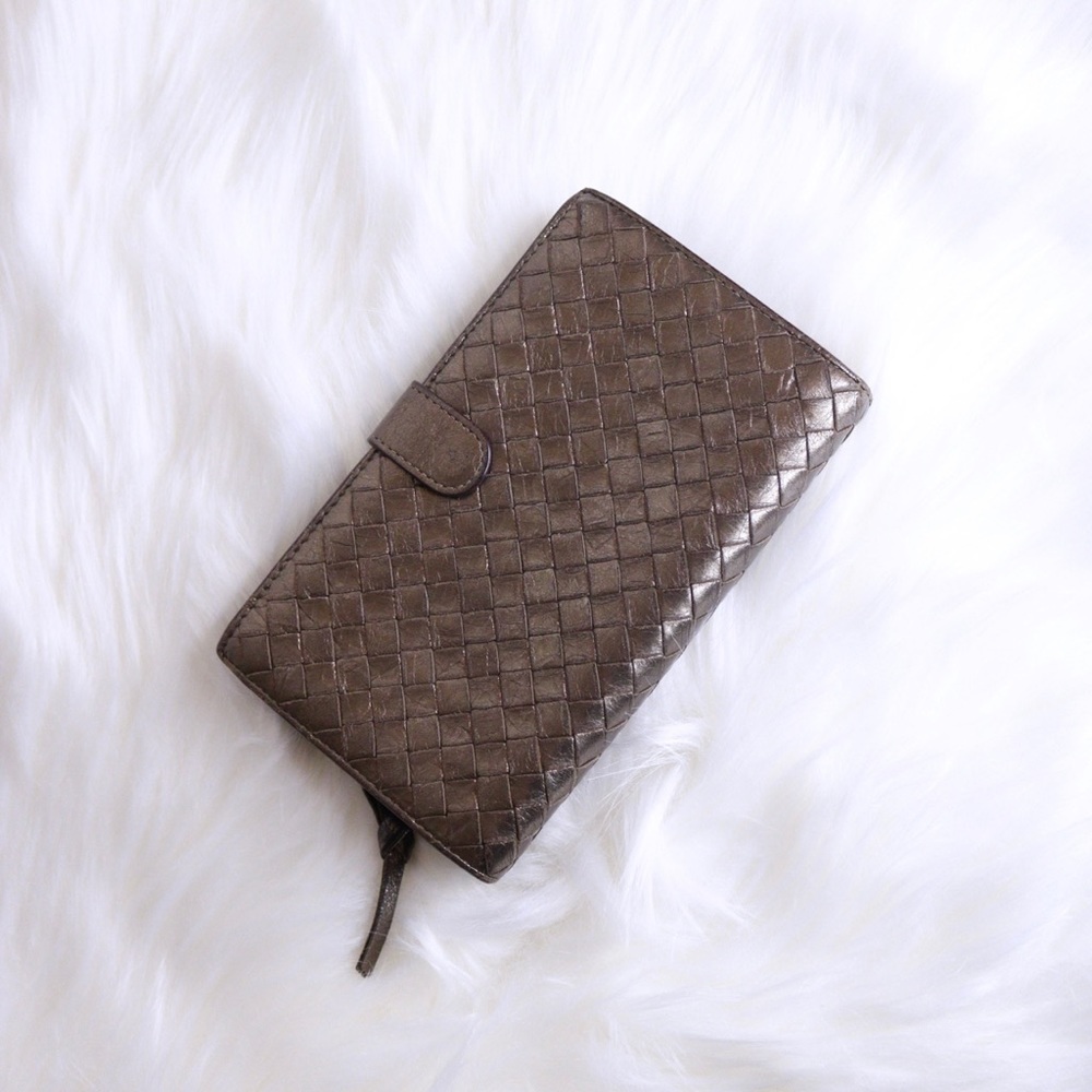 [💢SOLD💢] Bottega Veneta Bronze Bifold Intrecciato Wallet